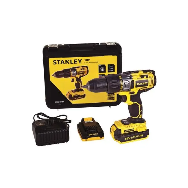 Stanley STDC18LHBK 18Volt/2,0Ah Li-ion Çift Akülü Profesyonel Darbeli Matkap