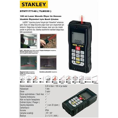 STANLEY STHT1-77140 TLM 330 Lazerli Mesafe Ölçer 100 mt