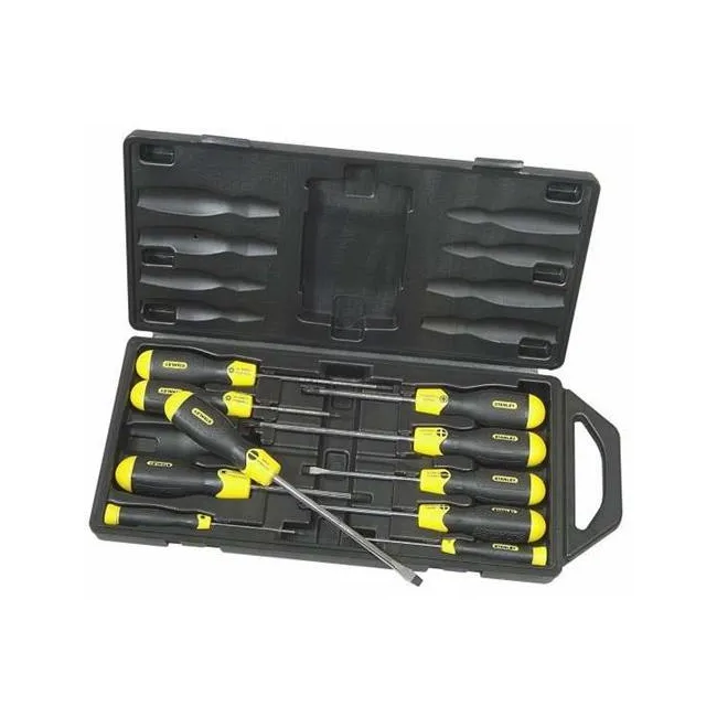 STANLEY 2-65-014 Cushion Grip 10 Parça Düz ve Pozidriv Set