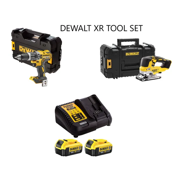 DEWALT TOOLSET DCD796 ve DCS334NT(DEKUPAJ + DARBELİ MATKAP SET)