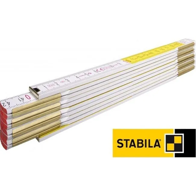 STABILA 1128 Mafsallı Ahşap Metre (Gizli Perçin)