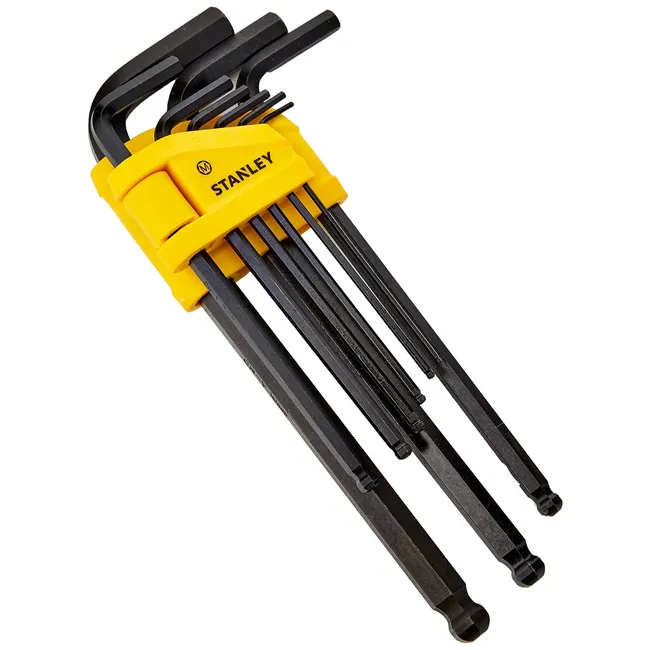 STANLEY 0-69-256 Uzun Yuvarlak Başlı Allen Anahtar Takımı (9 Parça)
